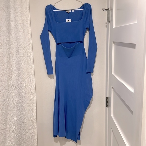 A.L.C. CLARA BLUE ASYMMETRICAL CUTOUT DRESS - Picture 5 of 8